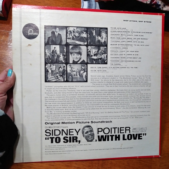 Vintage 1967 Sidney Poitier To Sir with Love Vinyl Record - Picture 3 of 5